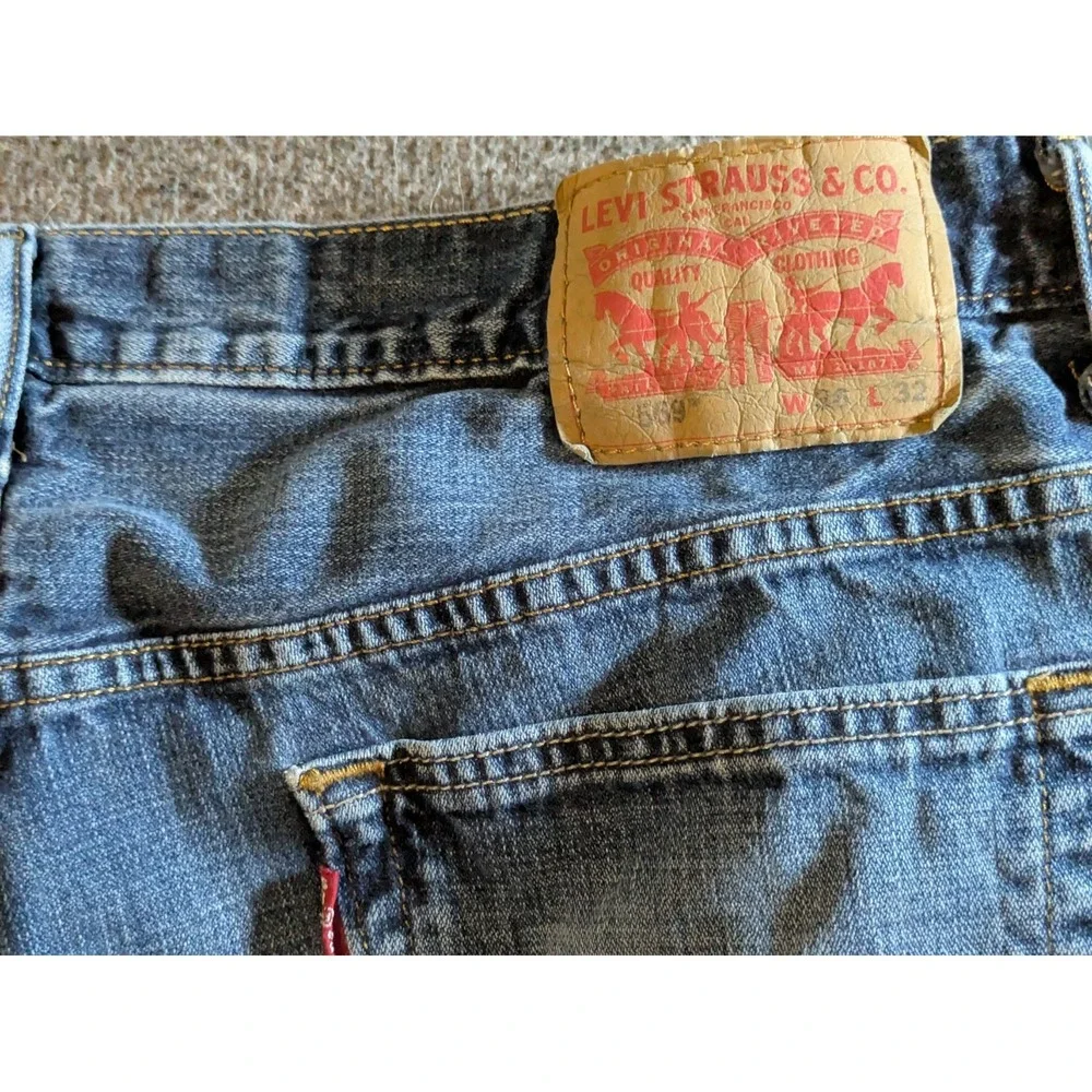 Levi's 569 Jeans Mens 36x32 Med Wash Blue Relaxed Straight Denim Casual